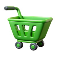 impressive notable Minimal shopping cart icon with flat green color, clean lines with Scalable Design. png