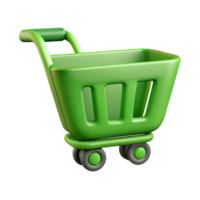 stunning bohemian Minimal shopping cart icon with flat green color, clean lines with Scalable Design. elite png
