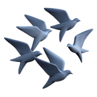 celebrated impressionist Silhouette of a group of birds in flight. Minimal, flat color with Scalable Design. luxury png