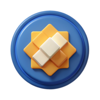 hypnotic ethereal minimalist Circular badge enclosing three overlapping squares. Flat color, clean lines, minimal design with Scalable Design. perfect clarity png