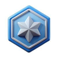 exquisite notable Hexagonal badge with six small triangles radiating outward. Crisp edges, clean lines, flat color with Scalable Design. png