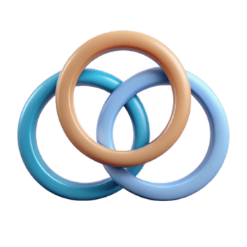 elegant nordic drie kruisende cirkels, schoon lijnen, minimaal, meetkundig met schaalbaar ontwerp. onberispelijk png