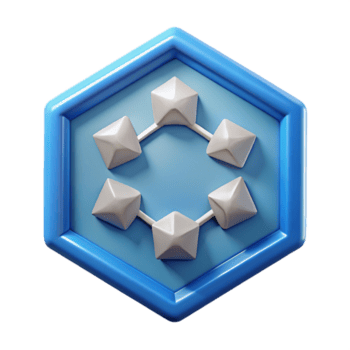 eterisk spektakulär hexagonal bricka med sex små trianglar strålande utåt. knaprig kanter, rena rader, platt Färg med skalbar design. oklanderlig png