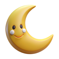alluring remarkable Smiling crescent moon character with pointy tips. Flat color, crisp edges with Scalable Design. png