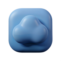 dynamic magnificent Square-shaped cloud with rounded corners. Single-weight stroke, flat color with Scalable Design. studio quality png
