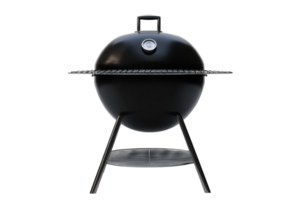 Modern black barbecue grill, isolated on a plain background. png