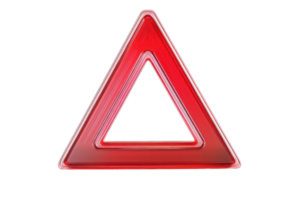 Red triangular warning sign against a vibrant color gradient backdrop. png