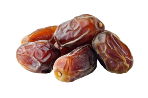 Cluster of plump, dried dates, close-up view. png