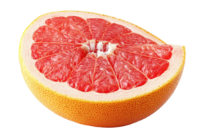 Close up view of a vibrant grapefruit slice. png