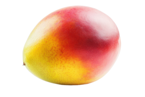 Vibrant ripe mango with a pear-like shape, isolated against a plain background. png