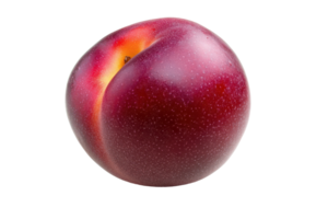 Close-up view of a plump, crimson plum. png