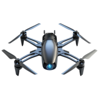 Modern gray drone with intricate frame and camera. png