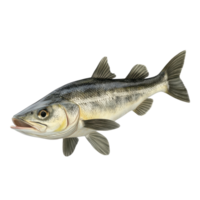 Close-up view of a speckled fish in profile. png