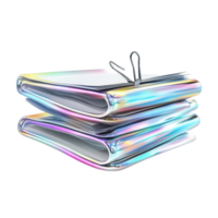 Stacked, iridescent, abstract, forms, with, metallic, reflections. png