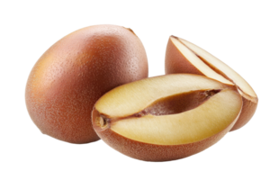 Close-up view of a whole and sliced exotic fruit. png