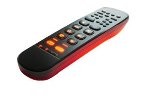 Modern remote control with illuminated buttons. png