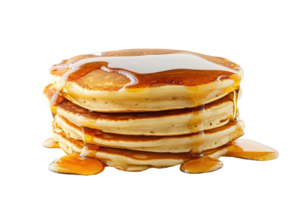 pancakes with syrup on top of them on a white background png