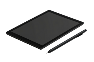Digital tablet and stylus in a rendering of a modern device. png