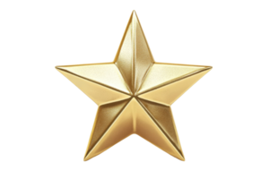 Close-up view of a gold-colored star-shaped ornament. png