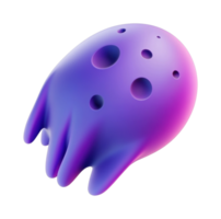 Abstract 3d blob with holes and gradient colors png