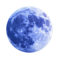Detailed lunar surface in blue light highlighting craters and features png