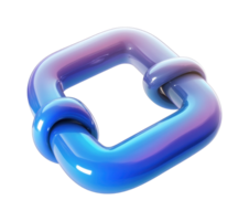 Abstract interlocking metallic shapes with gradient colors png