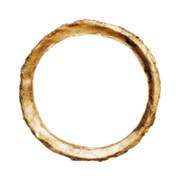 Intricate gold circular loop with textured surface png