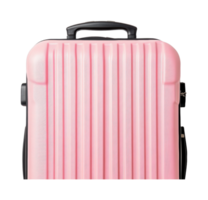 Pink hard shell suitcase with retractable handle for travel png