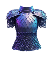 Iridescent fantasy chainmail armor with scales and epaulettes png