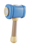 Cartoon toy hammer with soft round edges and blue head png