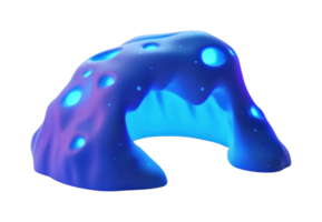 Glowing blue cave-like structure with luminous openings, cut out - stock . png