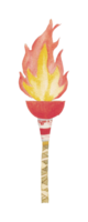 Watercolor olympic torch with lively flames symbolizing unity and celebration png