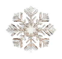 Intricate symmetrical snowflake with detailed frost patterns png