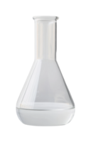 Empty glass erlenmeyer flask for laboratory use png