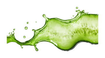 Refreshing green cucumber slice with splash effect png