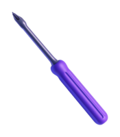 Purple screwdriver with ergonomic handle for household and diy projects png