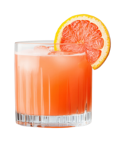 Refreshing grapefruit cocktail with ice and citrus garnish png