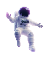 Astronaut floating in space suit with helmet visor png