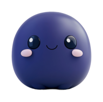 Cute smiling kawaii blob character with round eyes and cheeks png