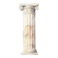 Ancient greek ionic column with scroll ornament top png
