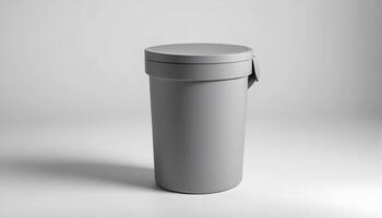 Gray Container on White Background Clean Product Shot Studio Setting photo