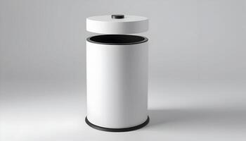 Minimalist White Cylinder with Separated Lid Clean Design Object photo