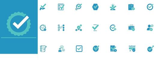 Modern checkmark icons for UI, presentations, digital projects. Clean, editable symbols for branding, lists, corporate materials vector