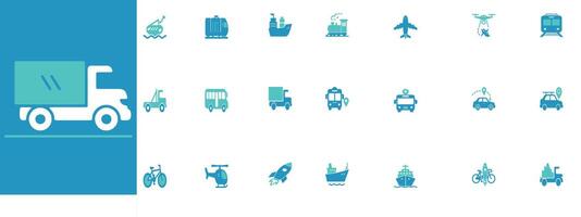 Premium editable transportation icons for urban planning, logistics, and apps. Clean, scalable, and modern design for versatile use vector