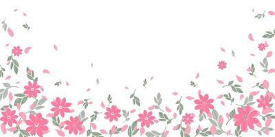 Flowers and leaf frame background pastel color, botanical decorative elements vector