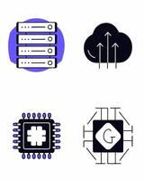 Four icons that show different types of computer hardware vector
