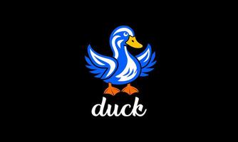 Cute Duck Logo Design Template vector