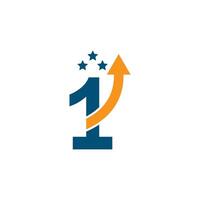 number one logo icon design element vector