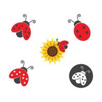 ladybug icon illustration design element. vector