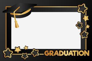 Graduation photo frame background for class of 2025 template design vector
